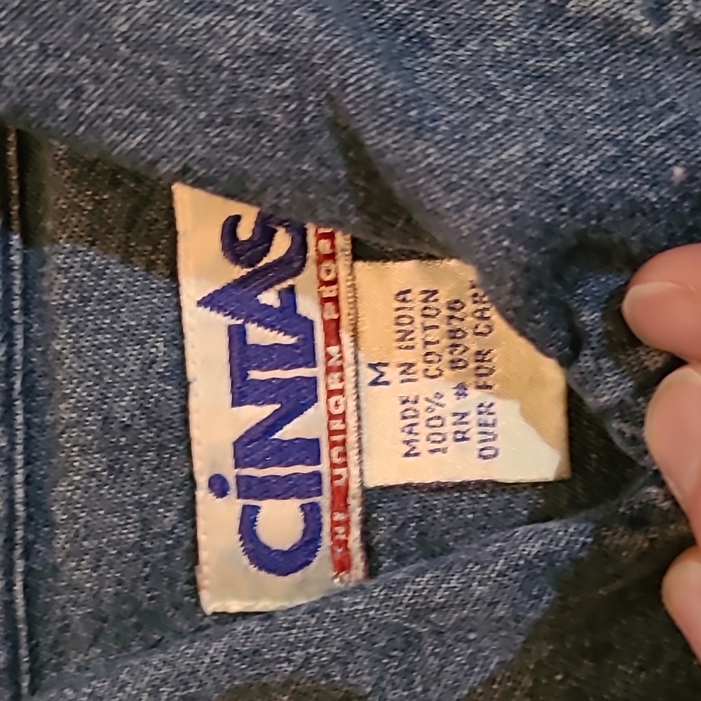 Vintage The Disney Store Size Medium Blue Denim Button-Up Shirt - Picture 3 of 5
